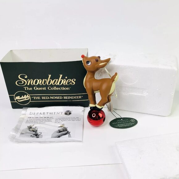 Dept 56 Rudolph The Red Nosed Reindeer Christmas Ornament Snowbabies Blink Light - Picture 2 of 8